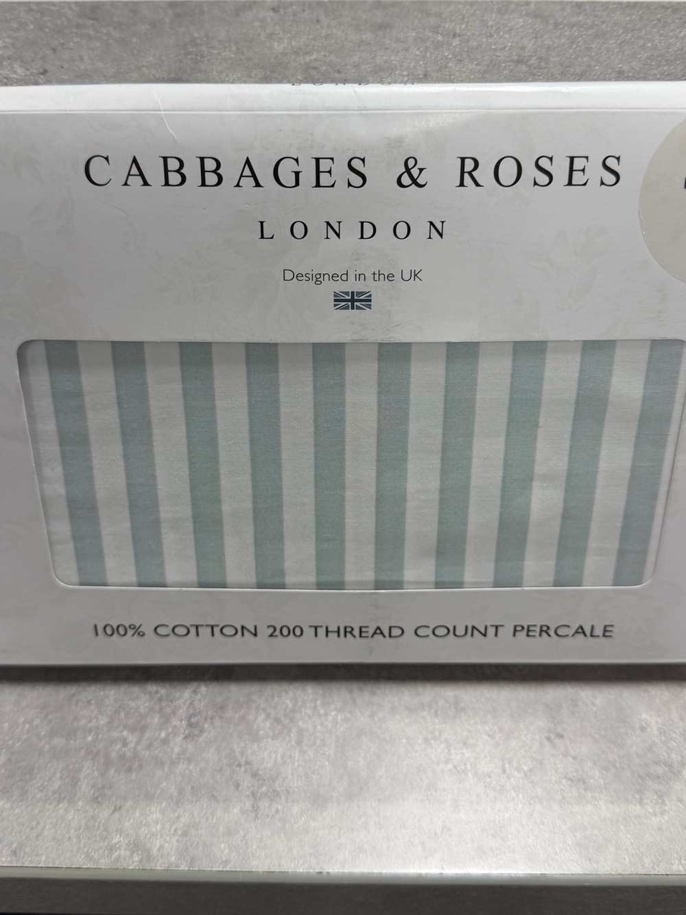 Cabbages & Roses London PinStripe Seaglass Percale Pillowcases